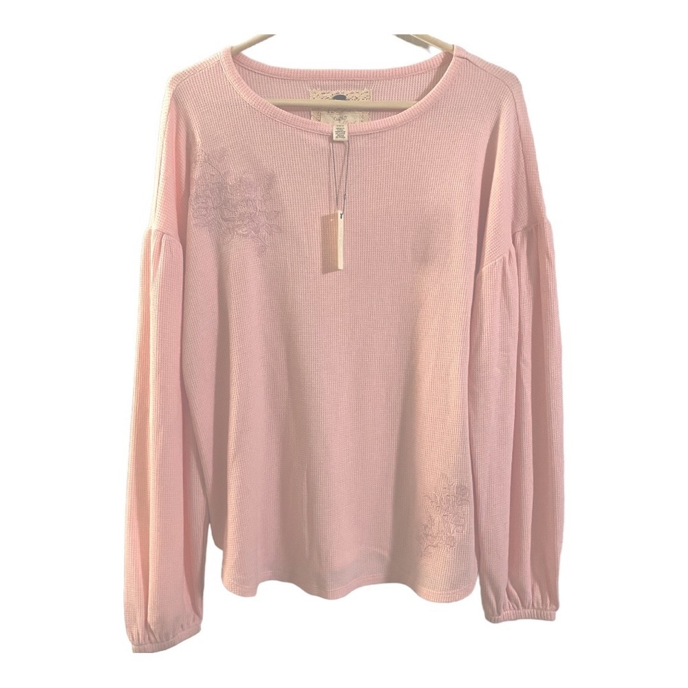 NWT Cupio Waffle Knit Womens Top M/M/M Oversized